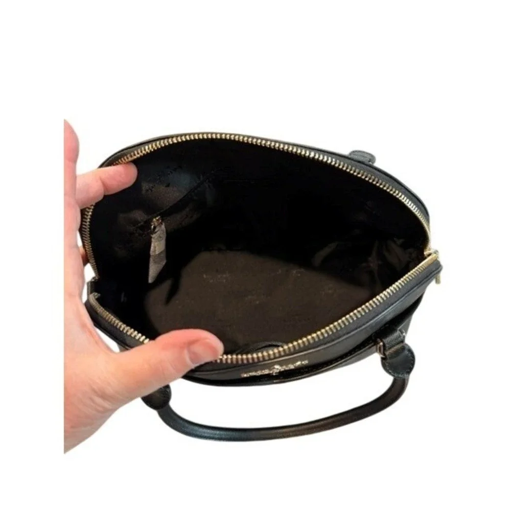 Kate Spade New York Black Payton Medium Dome Satchel Saffiano leather‎ NWT